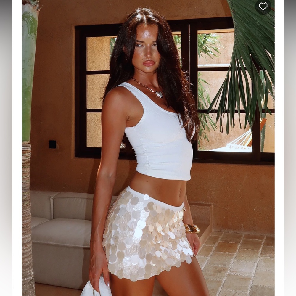 Ariel Mini Skirt Cream Shell